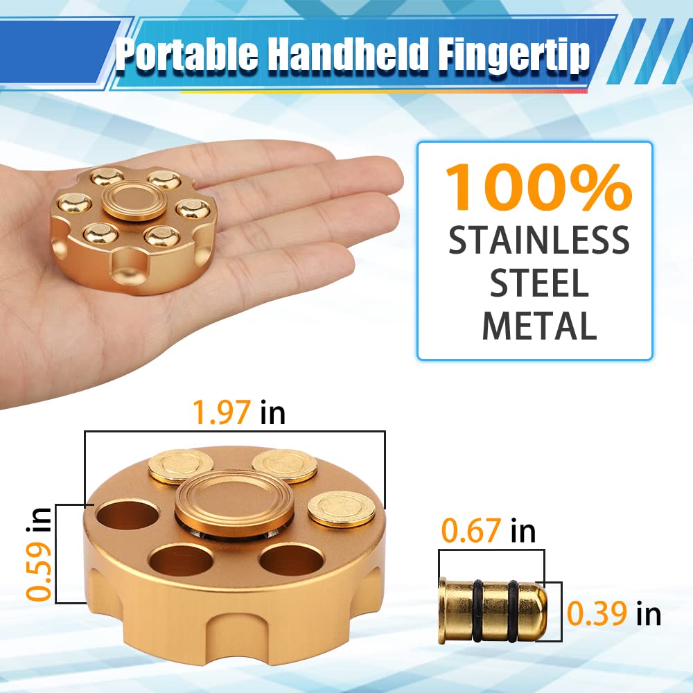 Amarlozn Metal Fidget Spinner Toy - Detachable Revolver Style with R188 Bearing, CNC Polished, Quiet Spinning for Stress Relief - Gift for Kids Adults