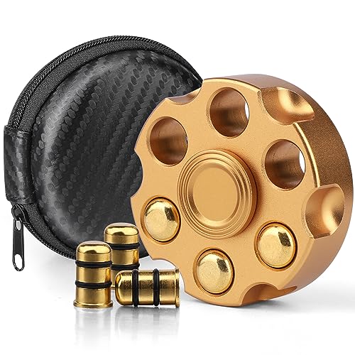 Amarlozn Metal Fidget Spinner Toy - Detachable Revolver Style with R188 Bearing, CNC Polished, Quiet Spinning for Stress Relief - Gift for Kids Adults