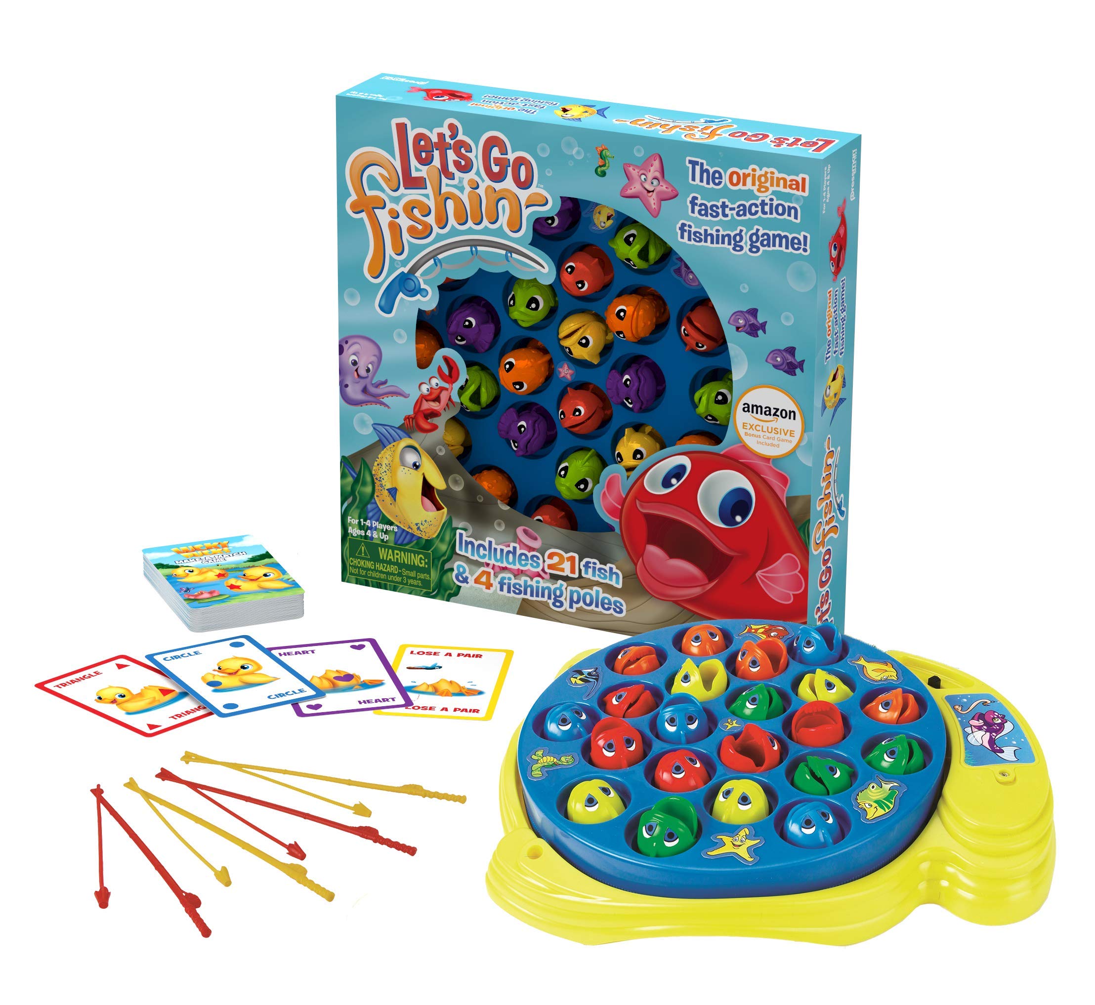 Amazon Exclusive Let's Go Fishin' with Lucky Ducks Bonus Card Game – Classic Fishing Fun for Ages 4+