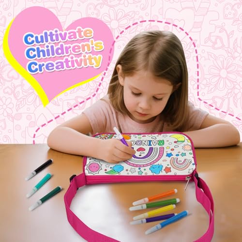 Ambesi Butterfly Coloring Handbag Kit with 12 Washable Markers for Kids 4+