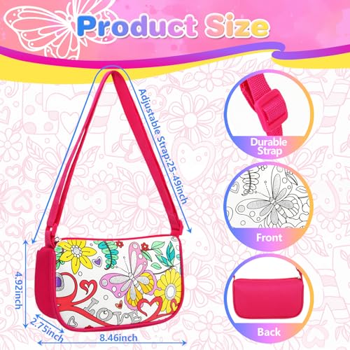 Ambesi Butterfly Coloring Handbag Kit with 12 Washable Markers for Kids 4+