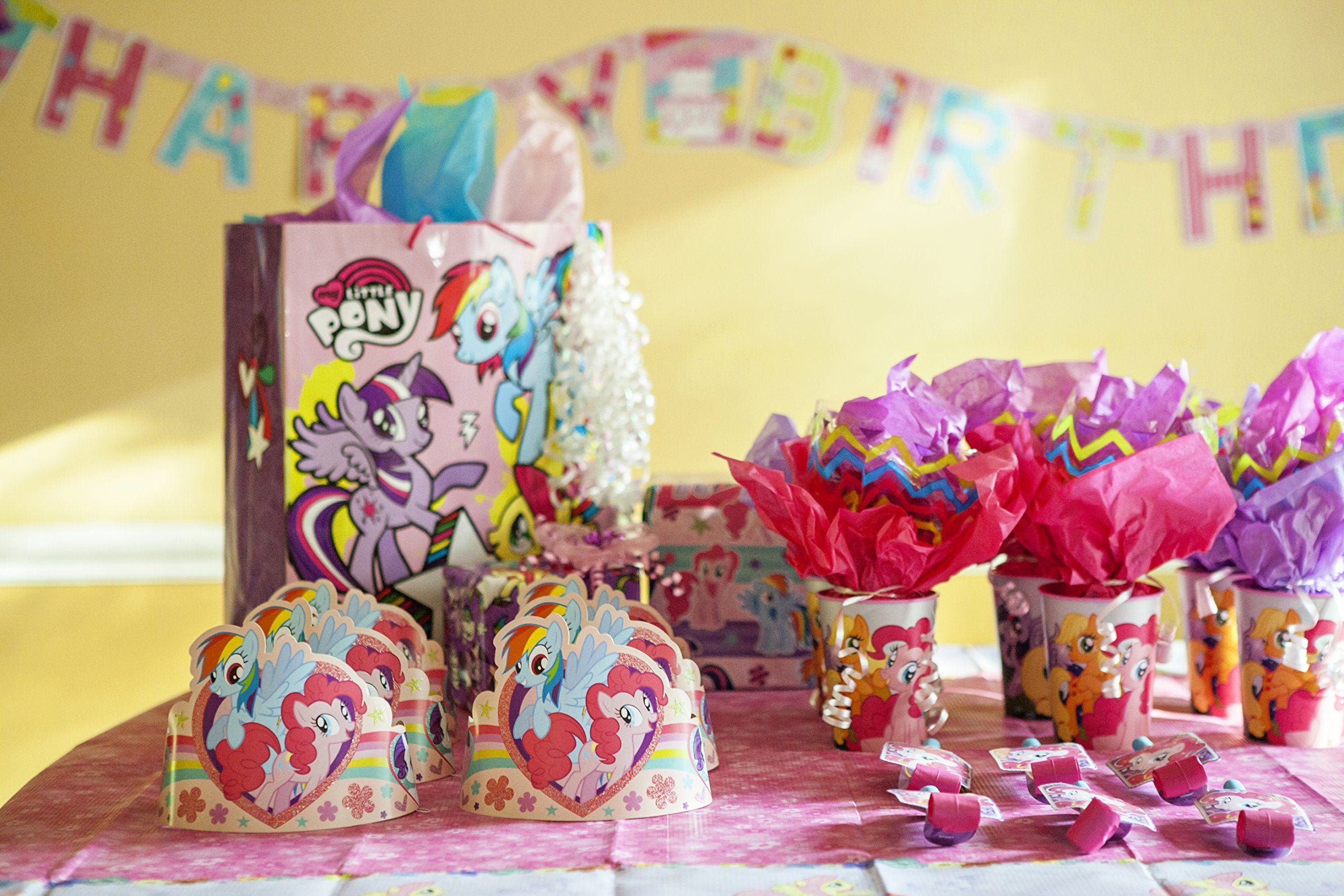 American Greetings My Little Pony Tiara Party Hats (8-Count) | Rainbow Dash, Pinkie Pie, Twilight Sparkle & Rarity