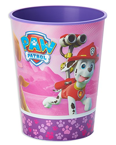 American Greetings PAW Patrol Pink Plastic Cups (12-Pack, 16 oz) - Reusable Party Cups with Skye, Everest, Marshall