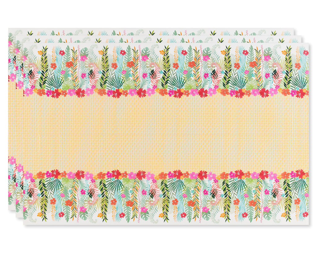American Greetings Tropical Luau Plastic Table Covers, 3-Pack, 54x84 Inches Each