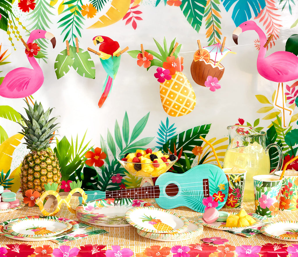 American Greetings Tropical Luau Plastic Table Covers, 3-Pack, 54x84 Inches Each