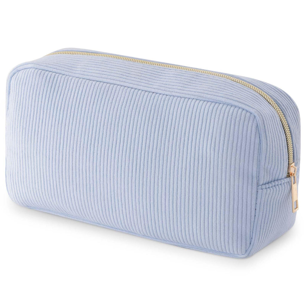 American Mahjong Tile Bag – Blue Corduroy Zippered Case Fits Standard 1.2-Inch Tiles (Case Only)