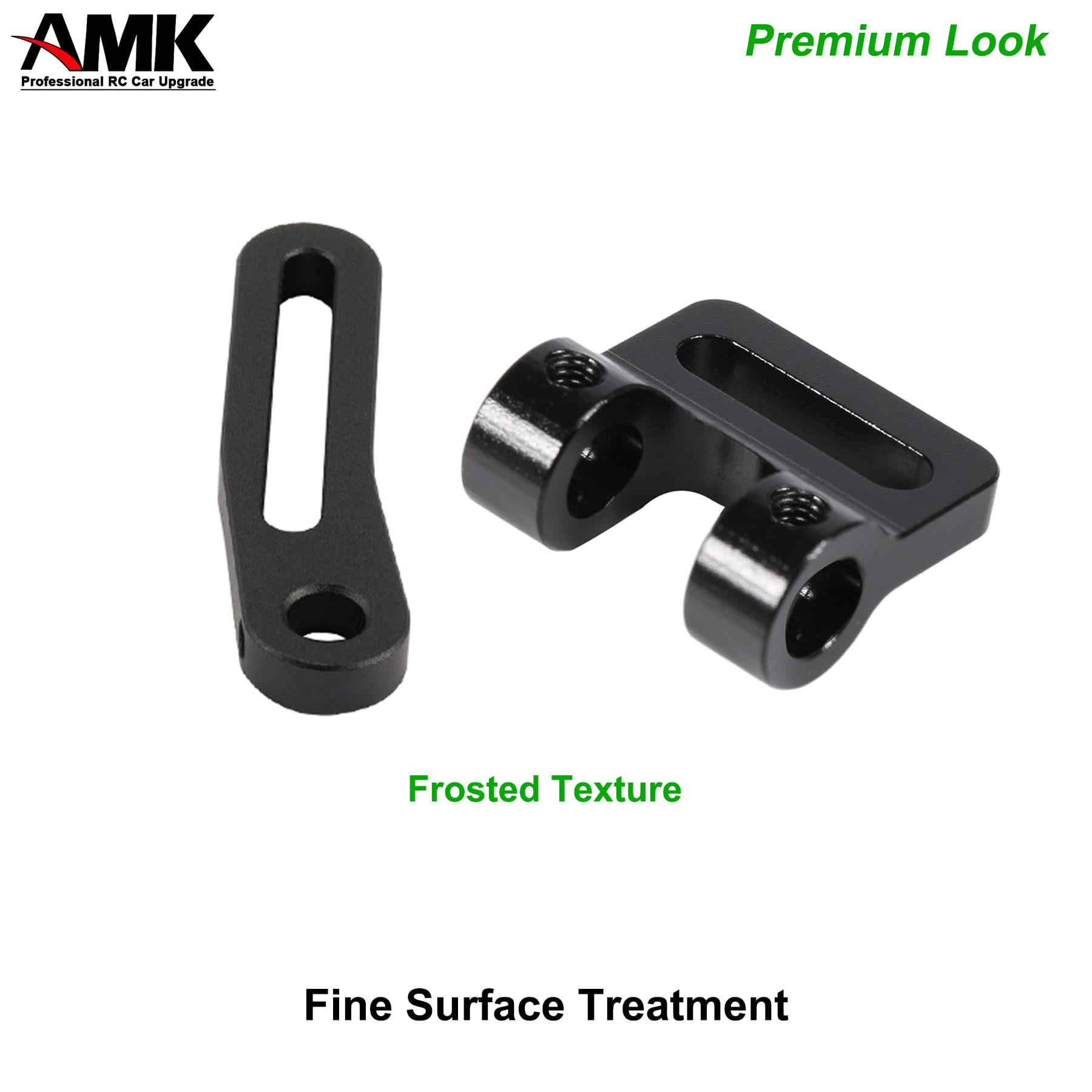 AMK Adjustable 1/10 Scale RC Crawler Bumper Set - Front and Rear Metal Bumpers for Axial SCX10, TRX4, and More (Black)