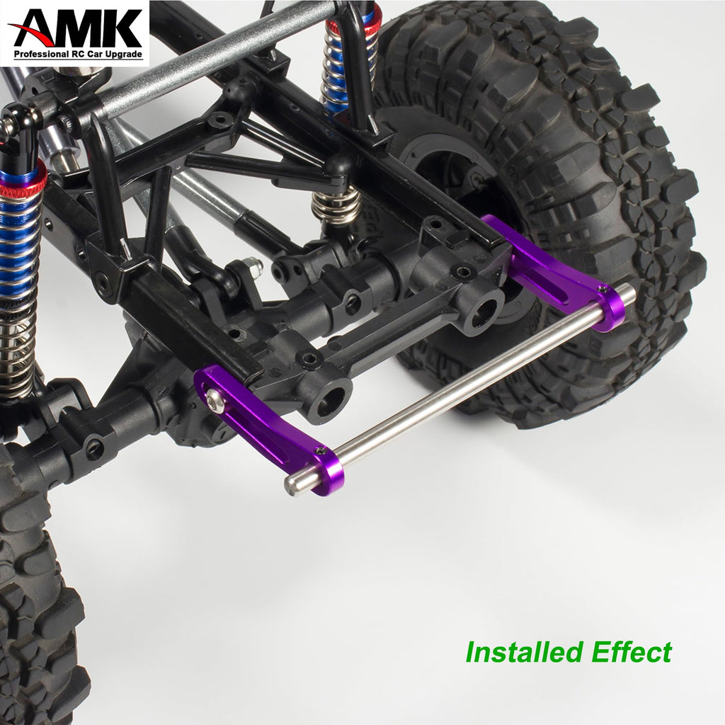 AMK Adjustable 1/10 Scale RC Crawler Bumper Set - Front and Rear Metal Bumpers for Axial SCX10, TRX4, and More (Black)