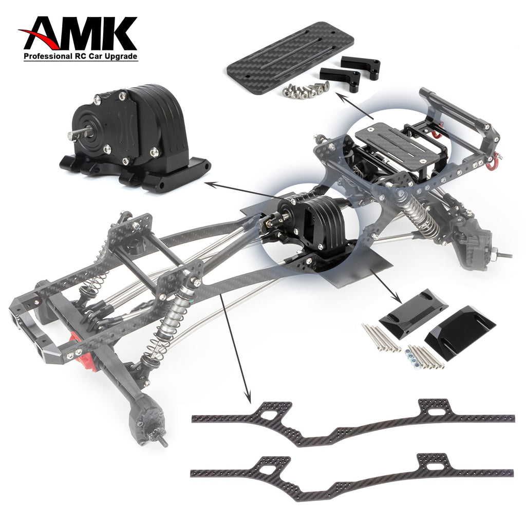 AMK Carbon Fiber Battery Tray & ESC Mount for 1/10 SCX10 Crawler LCG Chassis