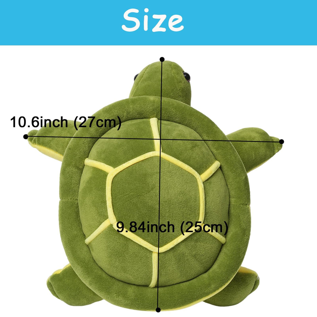 AMLHNA Cute Sea Turtle Plush Toy, 9.8 Inch Soft Stuffed Animal - Perfect Gift for Kids and Baby Showers