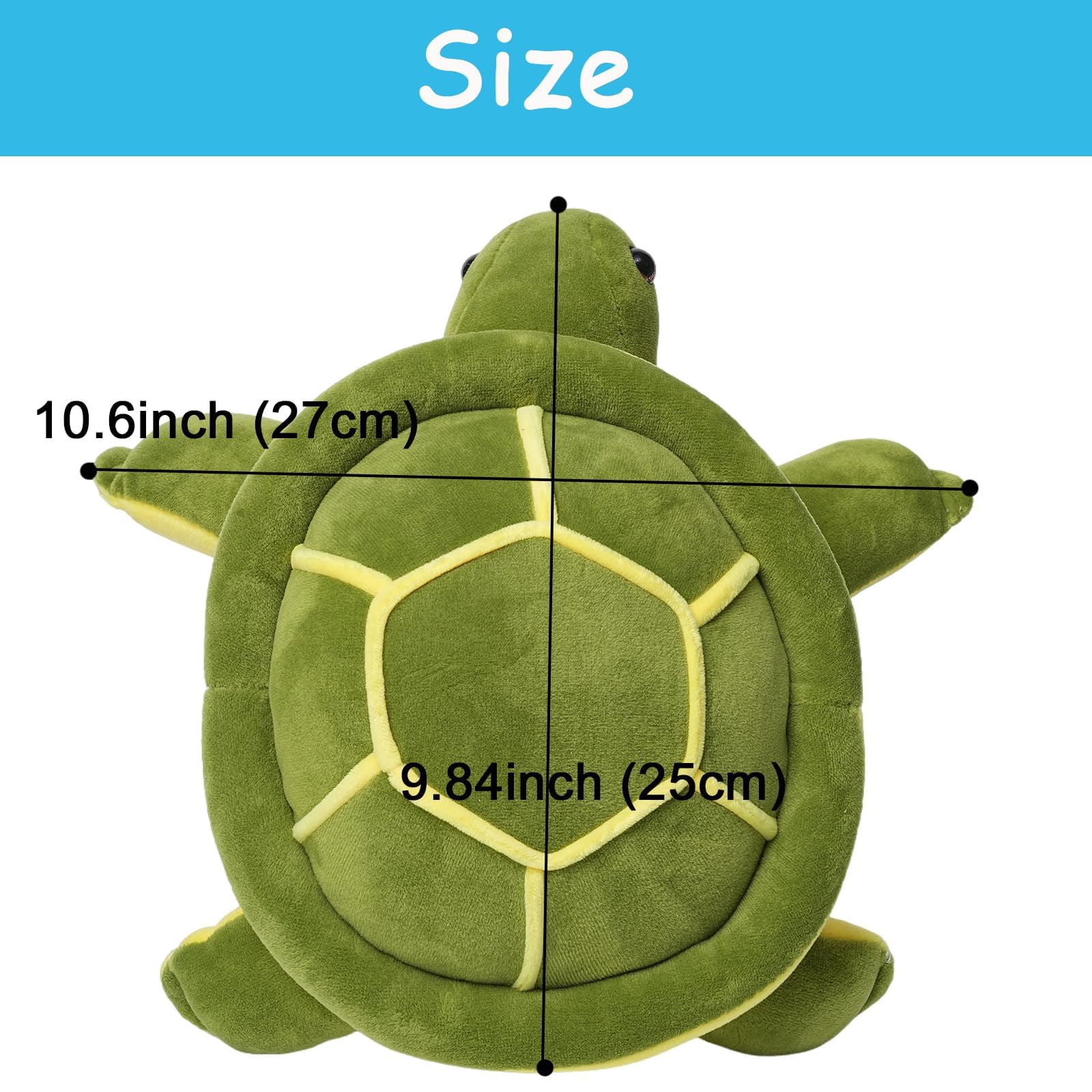AMLHNA Cute Sea Turtle Plush Toy, 9.8 Inch Soft Stuffed Animal - Perfect Gift for Kids and Baby Showers