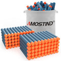 AMOSTING 100-Pack Blue Foam Darts Compatible with Nerf Elite Blasters – Includes Storage Bag