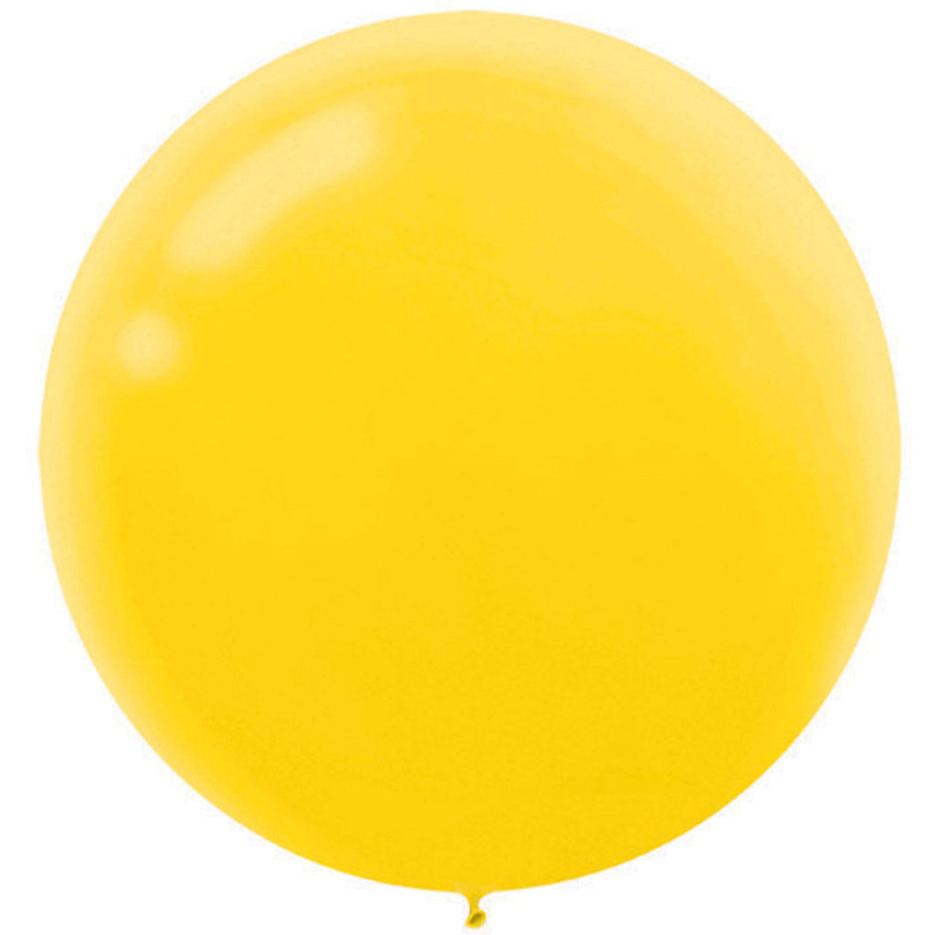 Amscan 24-Inch Yellow Sunshine Latex Balloons (Pack of 4) - Vibrant Party Decor