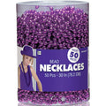 Amscan 50-Pack Purple Metallic Oval Bead Party Necklaces - 30" Each