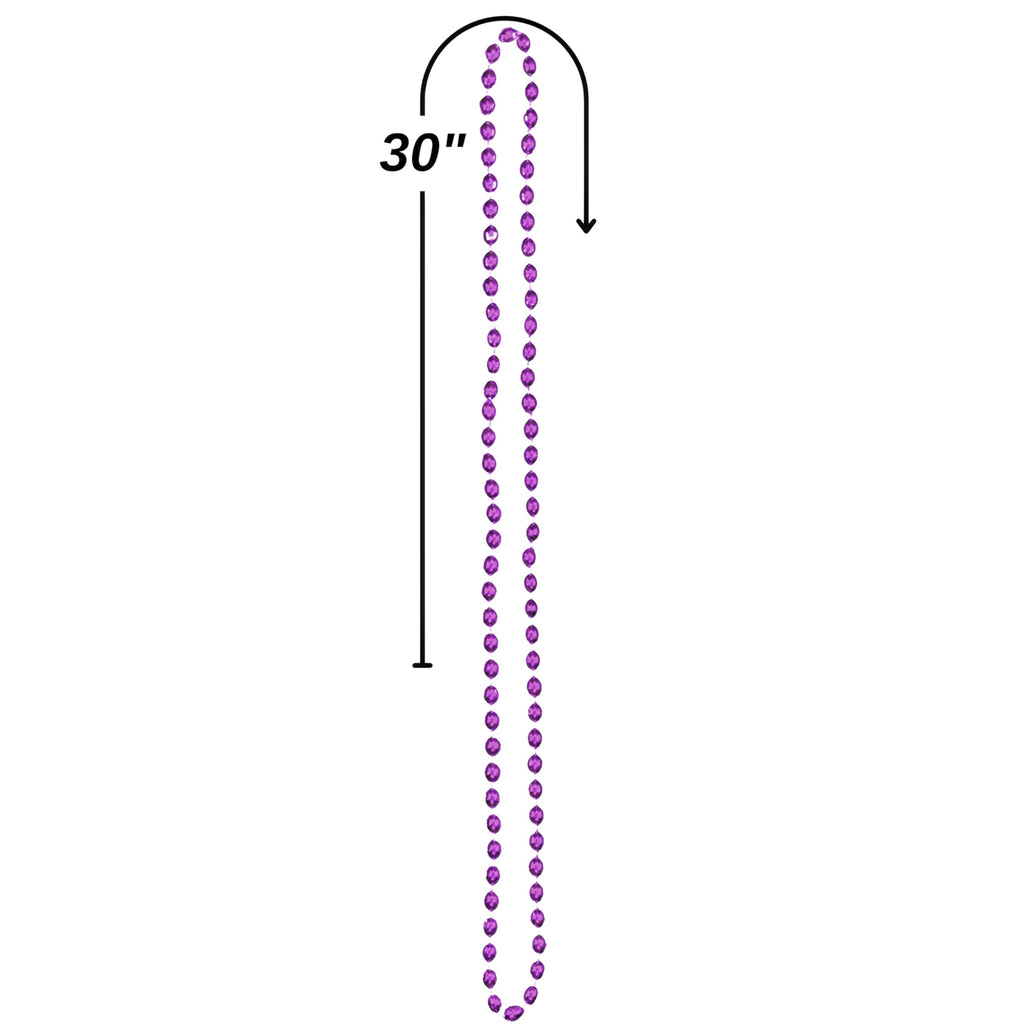 Amscan 50-Pack Purple Metallic Oval Bead Party Necklaces - 30" Each