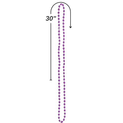 Amscan 50-Pack Purple Metallic Oval Bead Party Necklaces - 30" Each