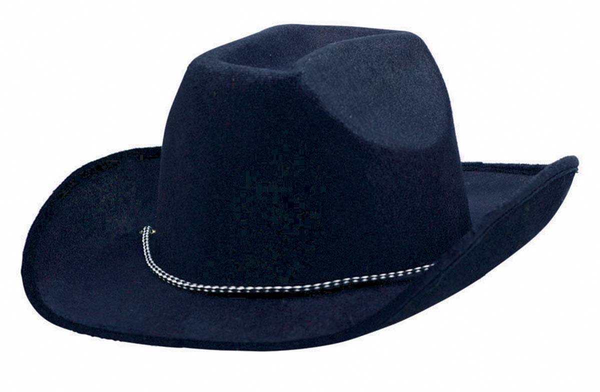 Amscan Black Velour Cowboy Hat with Braided Chin Cord - Party Costume Accessory
