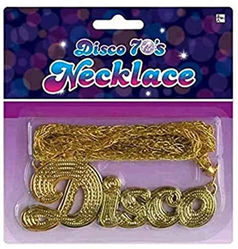 Amscan Disco Necklace - 37-Inch Gold Medallion Costume Accessory