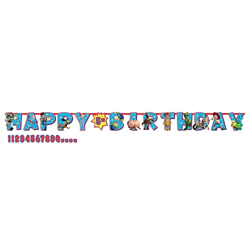 Amscan Disney/Pixar Toy Story 4 Jumbo Add-an-Age Birthday Banner, 10.5 ft, Multicolor