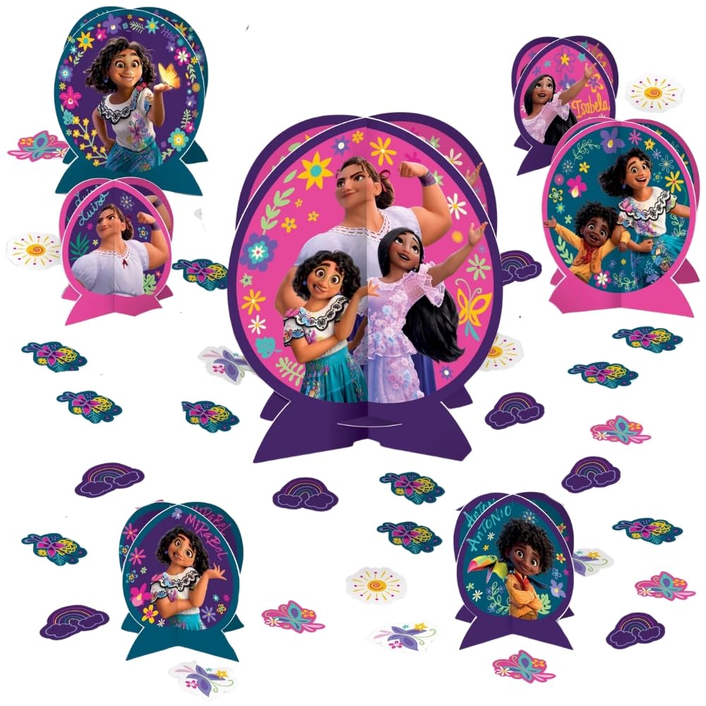Amscan Encanto 27-Piece Table Centerpiece Kit – Multicolor Paper Party Decor