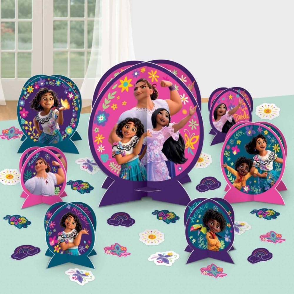 Amscan Encanto 27-Piece Table Centerpiece Kit – Multicolor Paper Party Decor