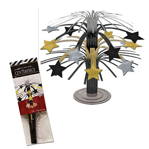 Amscan Hollywood Mini Cascade Centerpiece - 7.5" Multicolor Foil Table Decoration