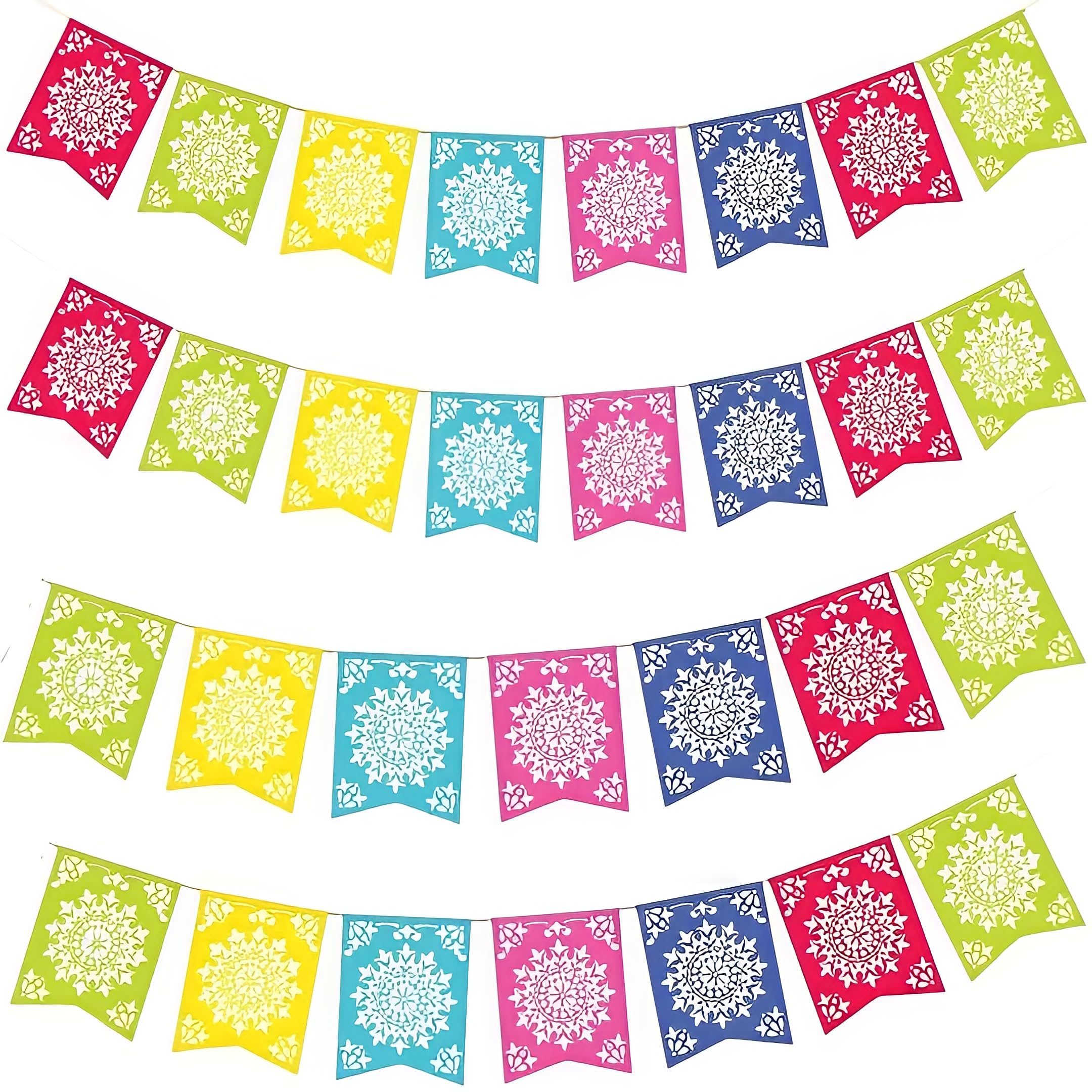 Amscan Multicolor Del Sol Paper Flag Banner – 12 ft x 12 in for Parties & Celebrations