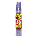 Amscan New Purple Plastic Cups 12 oz - 50 Pack Stackable Heavy-Duty Party Drinkware