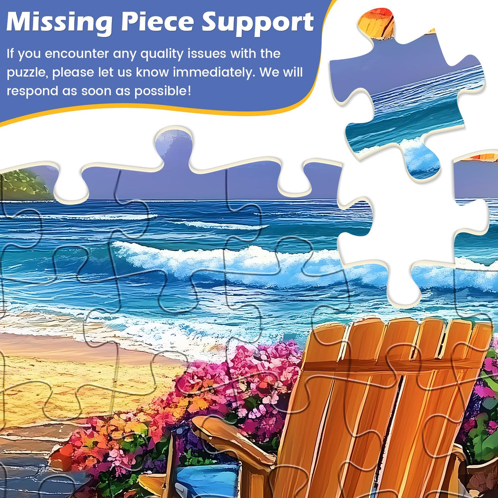 Amusding 2-Pack 500-Piece Jigsaw Puzzles for Adults – Farm & Beach Scenes, No Dust, 20.5 x 15 Inches