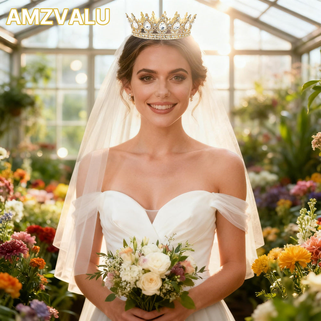 AMZVALU Gold and White Crown Cake Topper Set with Balls, Butterflies, Candles, and Happy Birthday Decorations for Women's Queen or Princess Birthday Parties