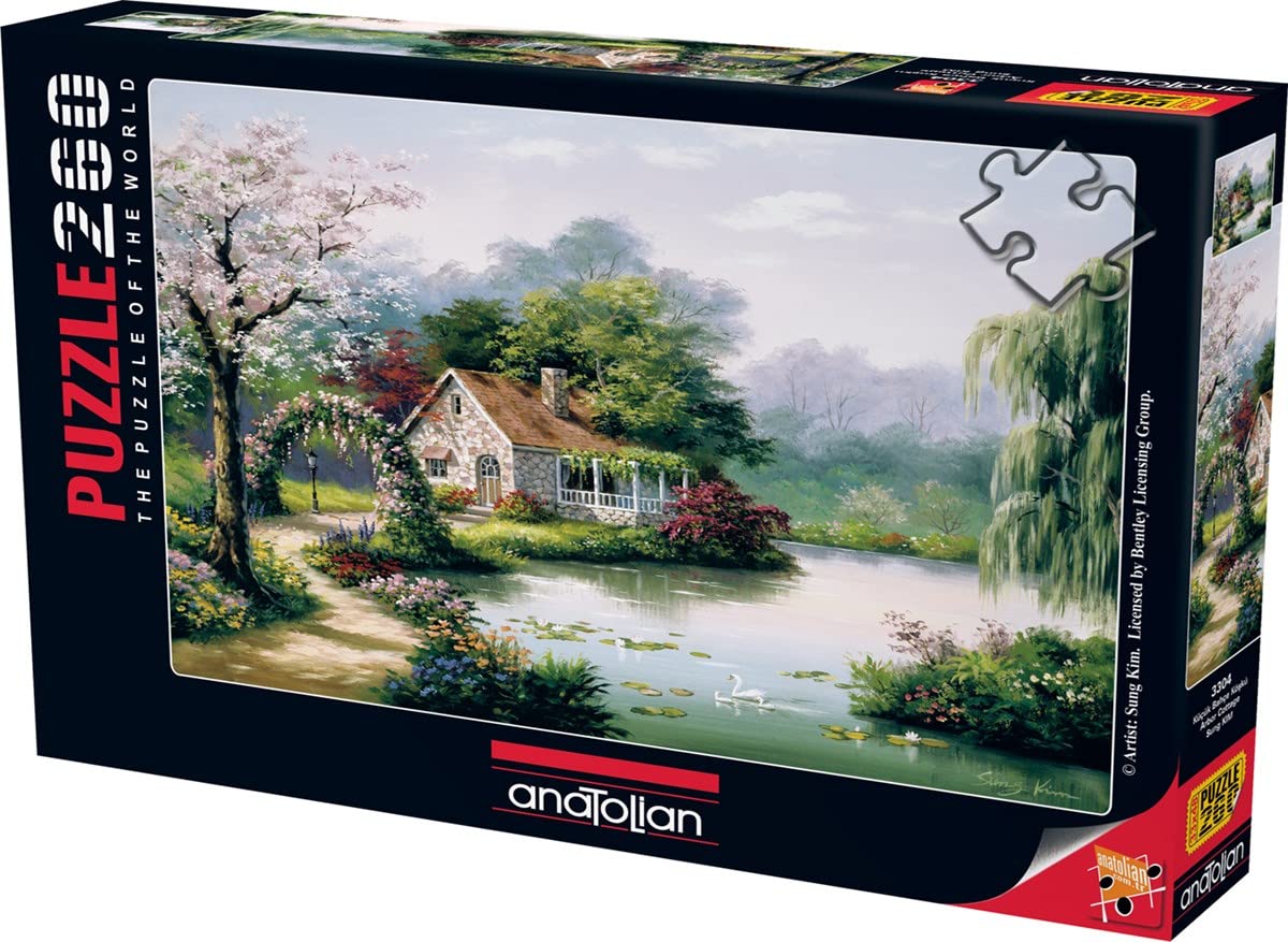 Anatolian Arbor Cottage 260-Piece Jigsaw Puzzle – Finished Size 19x13 Inches, Includes Stand and Missing Piece Support