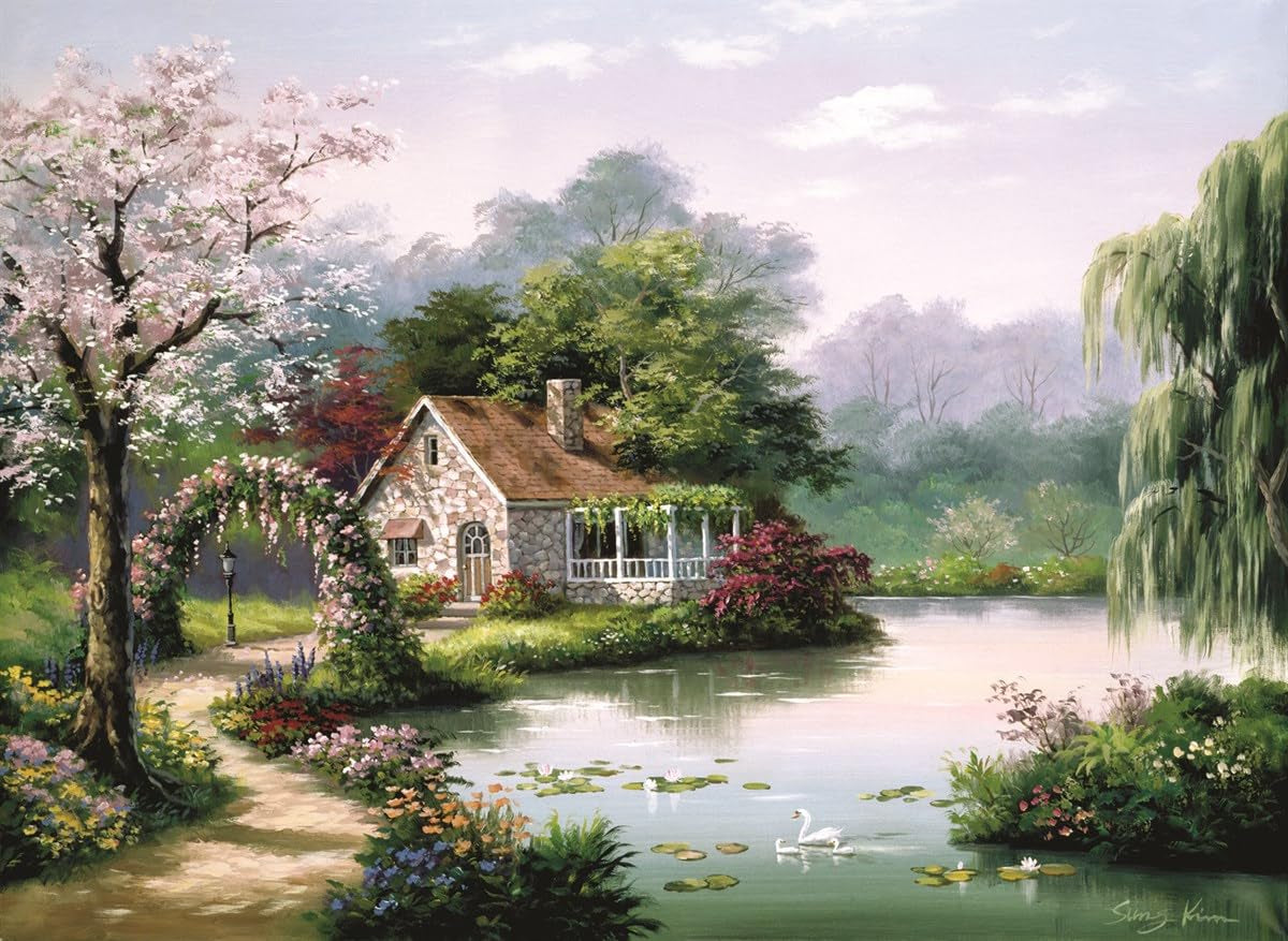 Anatolian Arbor Cottage 260-Piece Jigsaw Puzzle – Finished Size 19x13 Inches, Includes Stand and Missing Piece Support