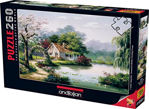 Anatolian Arbor Cottage 260-Piece Jigsaw Puzzle – Finished Size 19x13 Inches, Includes Stand and Missing Piece Support