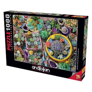 Anatolian Cacti Pots 1000-Piece Jigsaw Puzzle – Glare-Free, Made in Türkiye