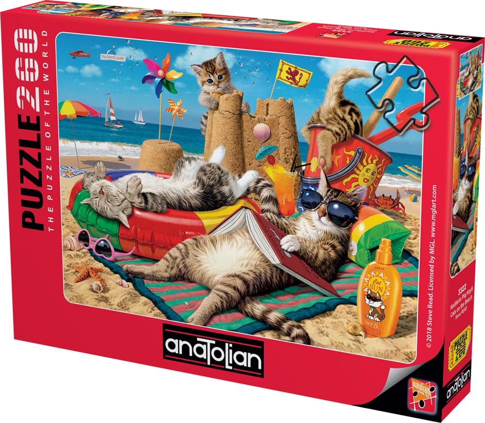 Anatolian Cats on the Beach 260-Piece Jigsaw Puzzle | 19x13 Inches