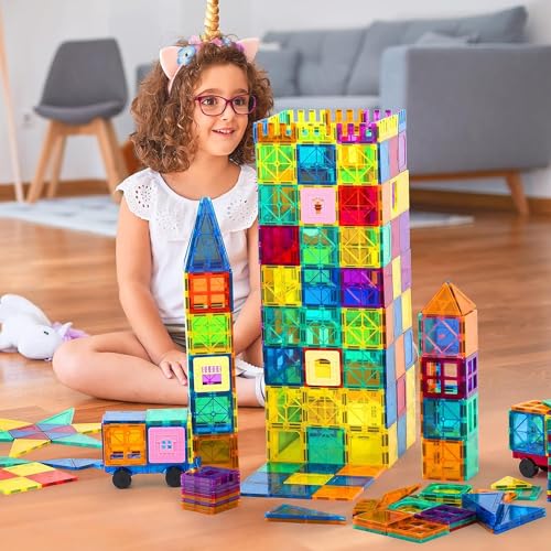Anbalulu 30-Piece Magnetic Building Tiles - STEM Stacking Toy for Kids 3+