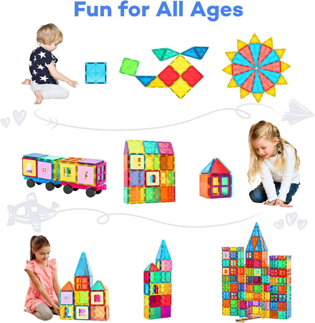 Anbalulu 30-Piece Magnetic Building Tiles - STEM Stacking Toy for Kids 3+