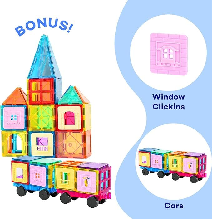 Anbalulu 30-Piece Magnetic Building Tiles - STEM Stacking Toy for Kids 3+