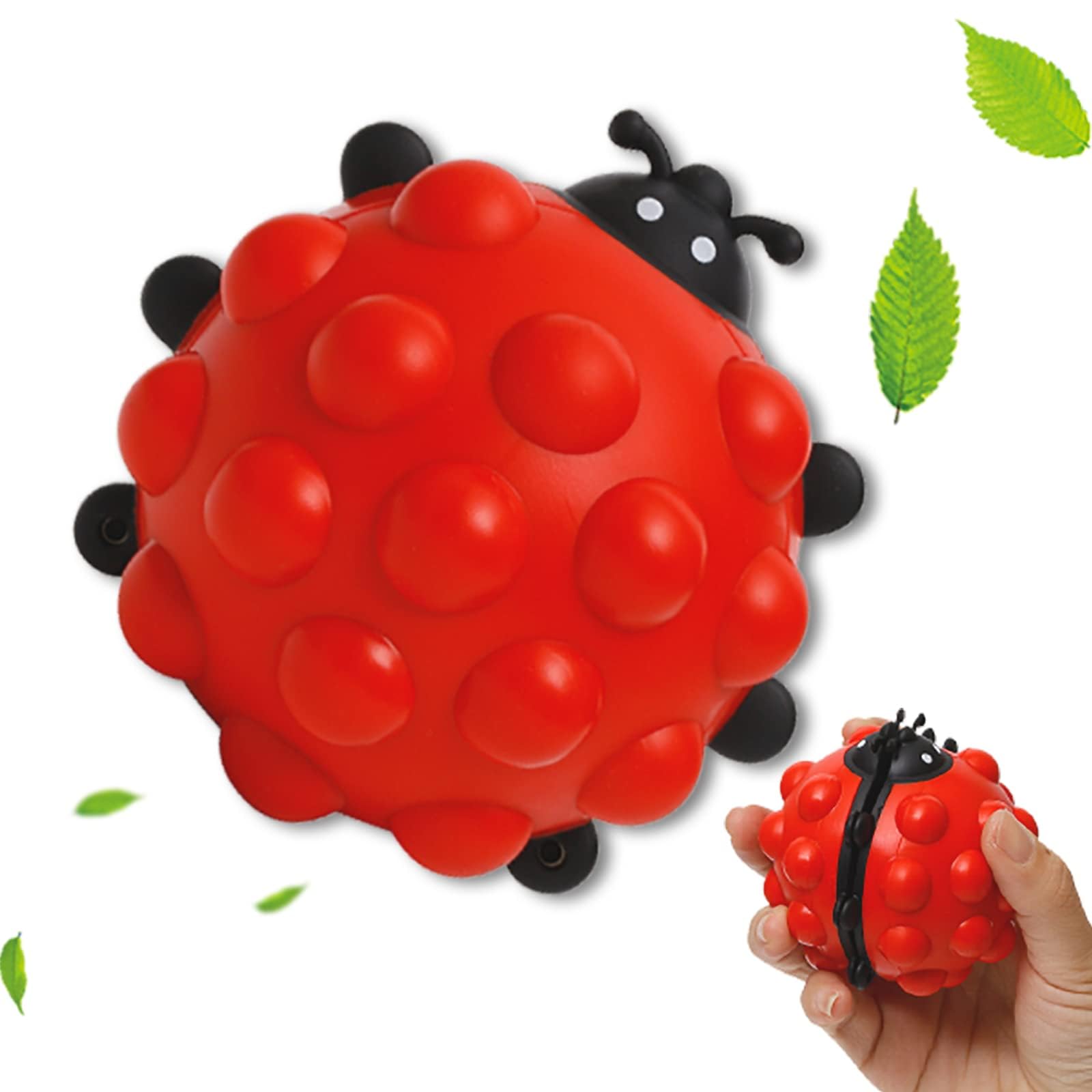 Anboor 2-Pack Ladybug Pop Fidget Toy - Squishy Sensory Bubble Popper Stress Relief