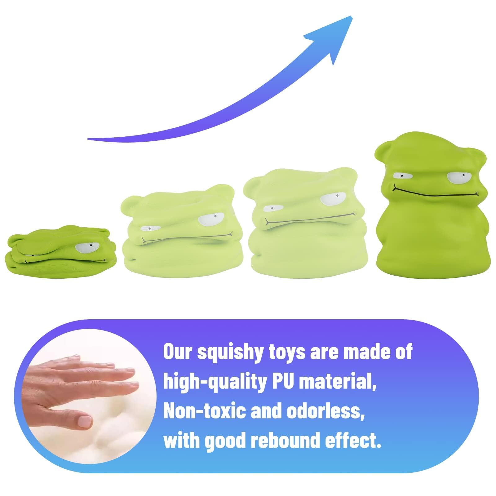 Anboor 4.7-Inch Green Monster Squishy Toy – Slow Rising PU Foam Stress Ball for Kids and Adults
