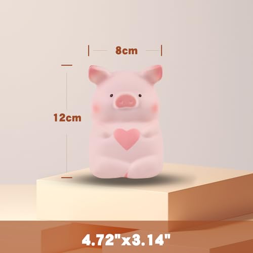 Anboor 5-Inch Love Heart Pig Squishy – Kawaii Slow-Rise Stress Relief Toy for Kids and Adults