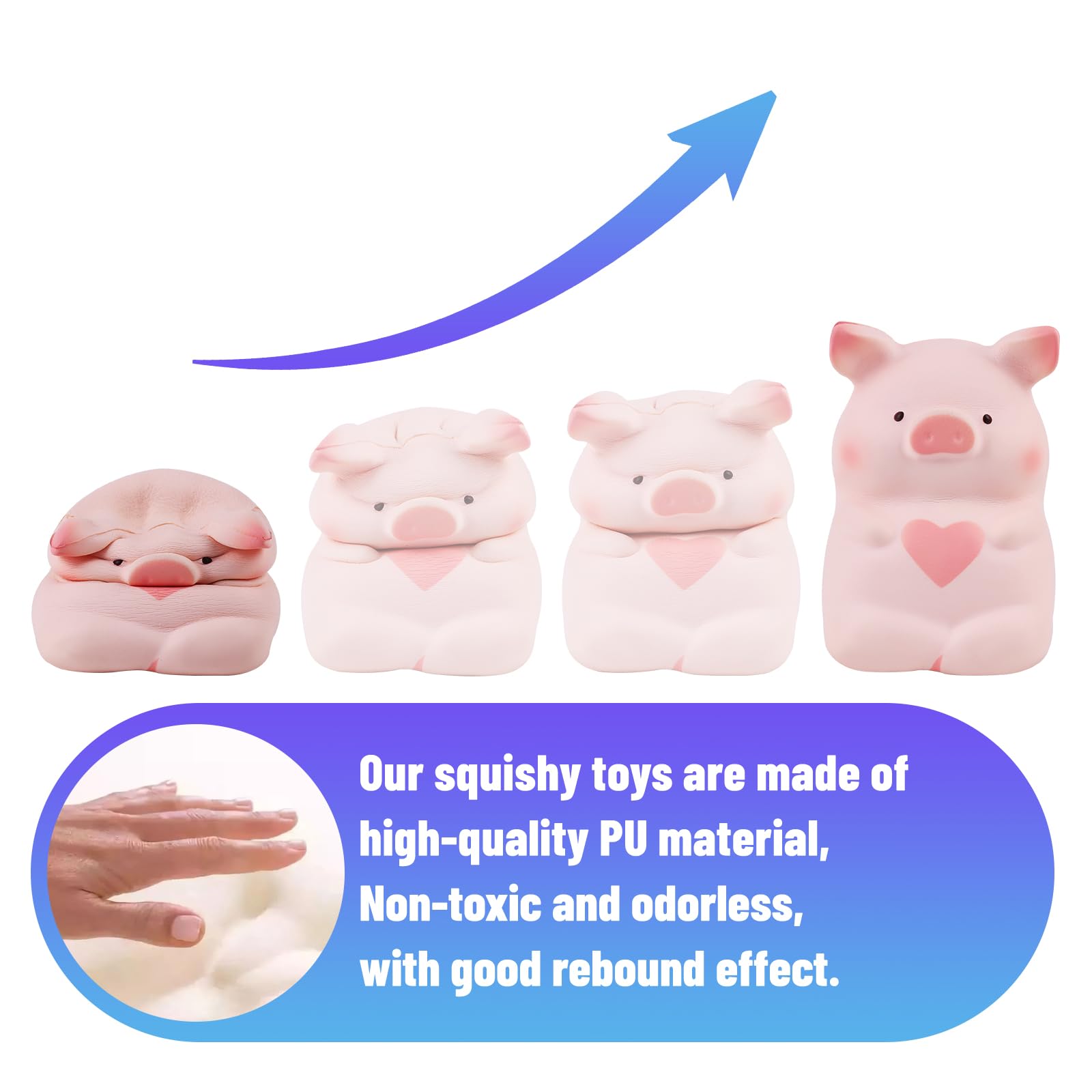 Anboor 5-Inch Love Heart Pig Squishy – Kawaii Slow-Rise Stress Relief Toy for Kids and Adults