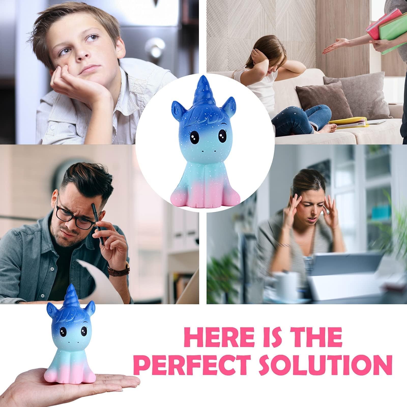 Anboor Galaxy Unicorn Squishy – 4.9 Inch Scented Slow Rising Stress Relief Toy