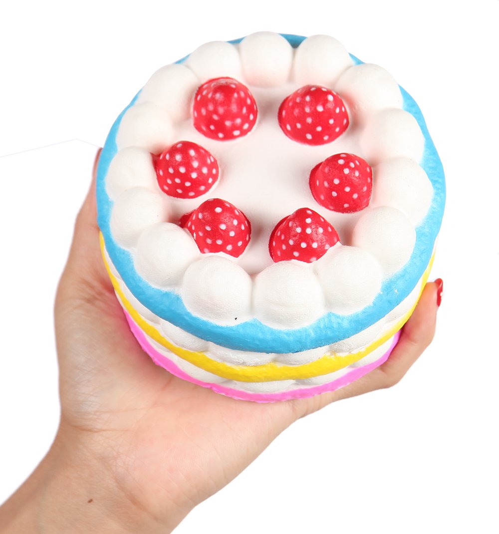 Anboor Jumbo Slow Rising Strawberry Cake Scented Squishy - 4.3 Inch Kawaii Stress Relief Toy