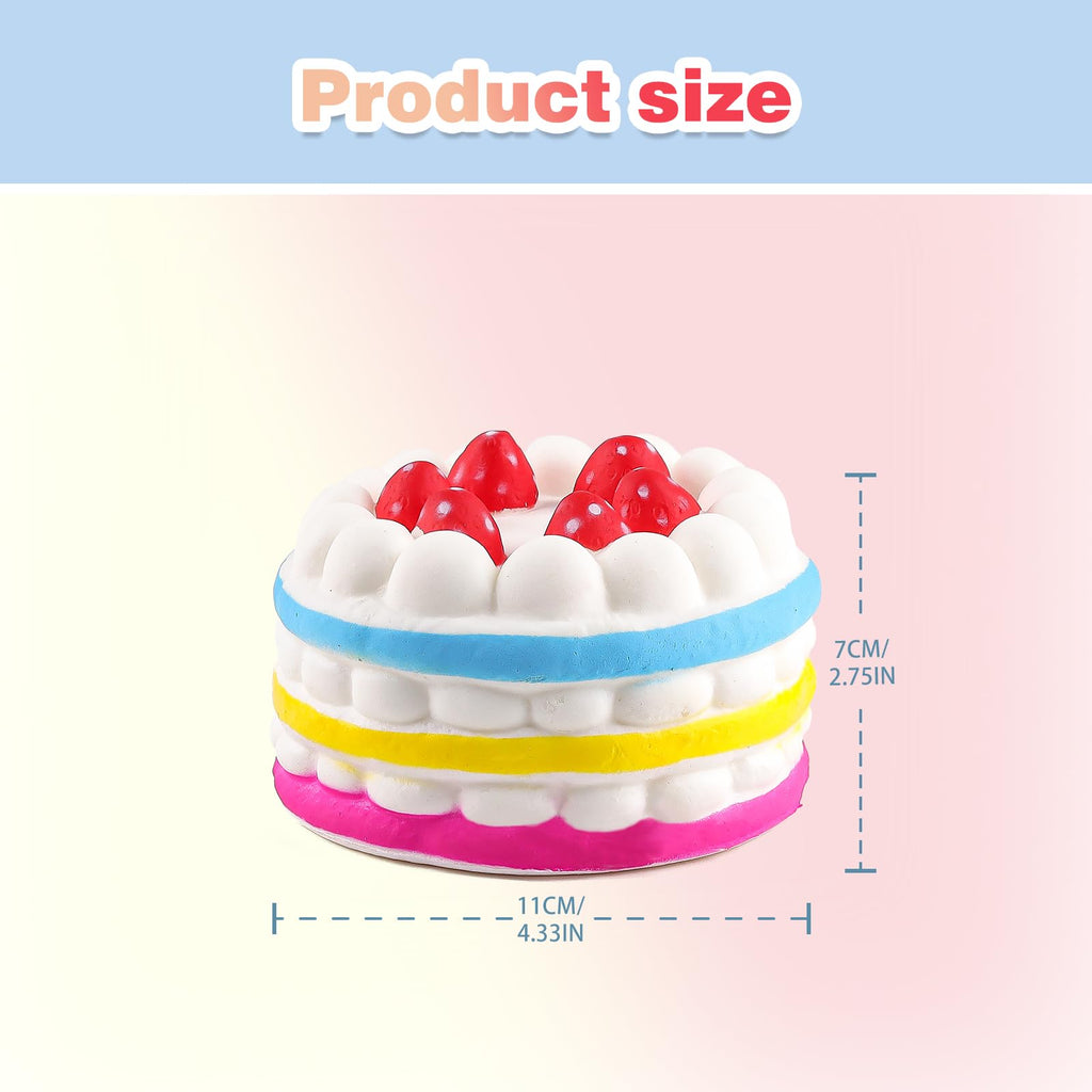 Anboor Jumbo Slow Rising Strawberry Cake Scented Squishy - 4.3 Inch Kawaii Stress Relief Toy
