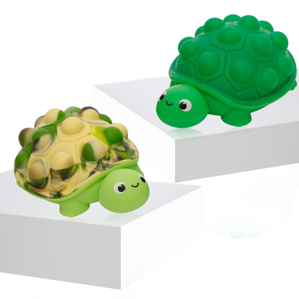 Anboor Pop Fidget Toys 2 Pack – 3D Silicone Turtle Stress Ball for Anxiety Relief