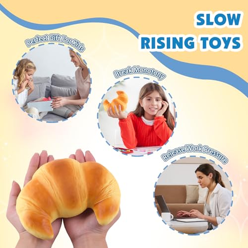 Anboor Slow Rising Squishies Toy - Jumbo Croissant Stress Relief Fidget Toy for Kids and Adults