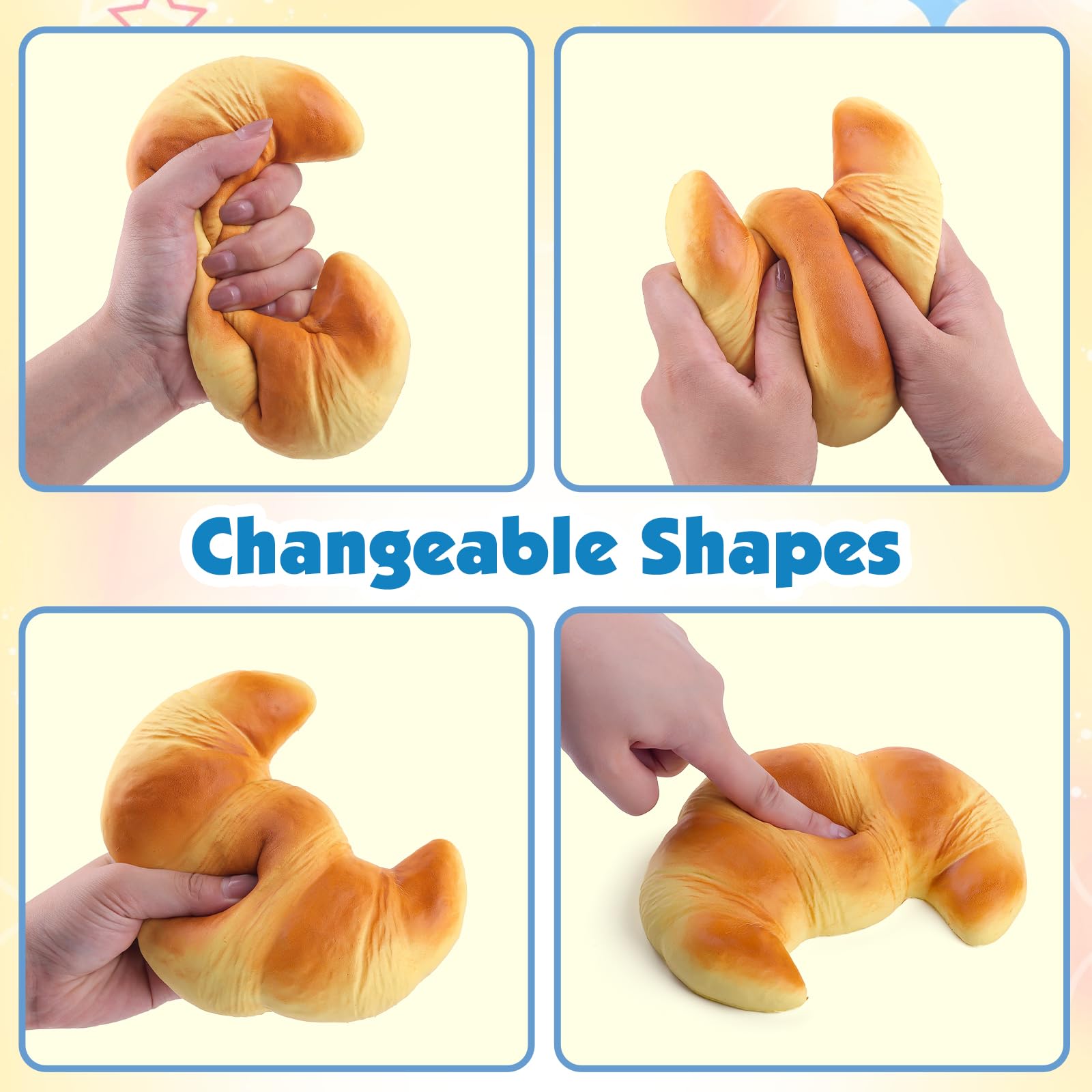 Anboor Slow Rising Squishies Toy - Jumbo Croissant Stress Relief Fidget Toy for Kids and Adults