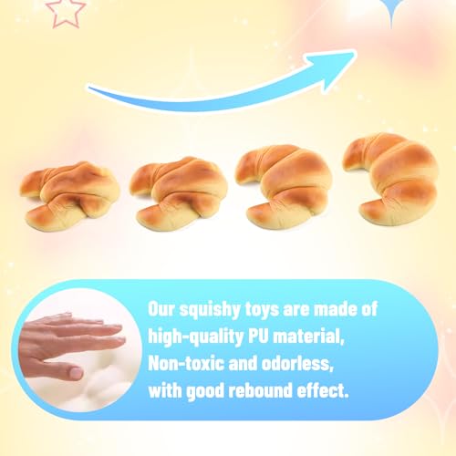 Anboor Slow Rising Squishies Toy - Jumbo Croissant Stress Relief Fidget Toy for Kids and Adults