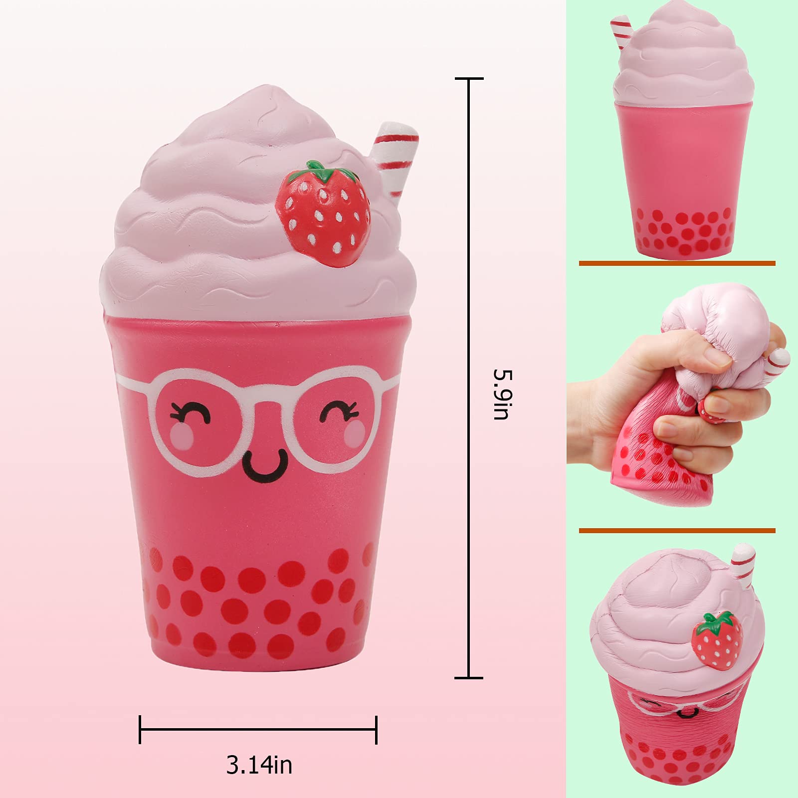 Anboor Squishies Straw Cup – Jumbo Slow Rising Kawaii Scented Stress Relief Toy